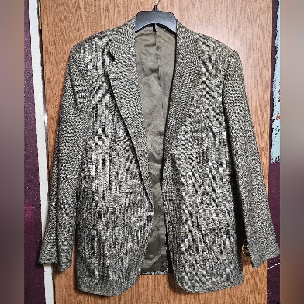 Stafford Tweed Menβs 2 Button Blazer Jacket Size 40R Tailored In The U.S!